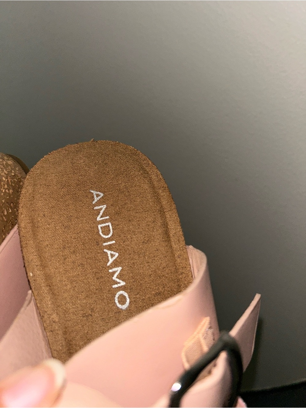 Women’s Pink Floral Cork Wedge Sandals - Picture 3 of 3